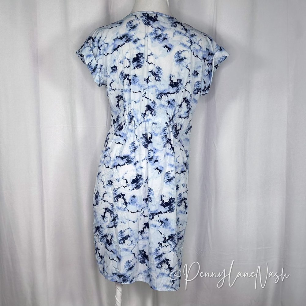 Rock & Republic Tie Dye Tie-Waist Shirt Dress Blue/White - Picture 11 of 13